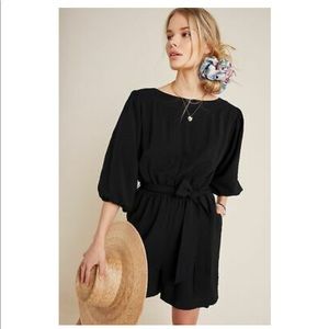ANTHROPOLOGIE black bell sleeve romper